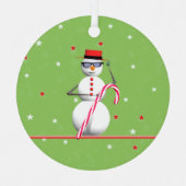 Kerstfeestdag Snowman Metalen Ornament (Voorkant)