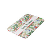 kerstfeestdag snowman, pijnbomen, Holly Badmat (Gekanteld)