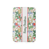 kerstfeestdag snowman, pijnbomen, Holly Badmat (Voorkant Verticaal)