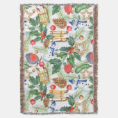 kerstfeestdag snowman, pijnbomen, Holly Deken (Voorkant Verticaal)