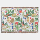 kerstfeestdag snowman, pijnbomen, Holly Deken (Voorkant)