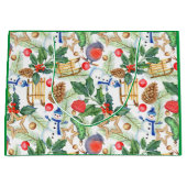 kerstfeestdag snowman, pijnbomen, Holly Groot Cadeauzakje (Voorkant)