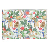 kerstfeestdag snowman, pijnbomen, Holly Kussensloop (Voorkant-Rechts)