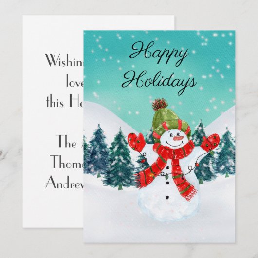 kerstfeestdag Snowman Prettige feestdagen (Voorkant / Achterkant)