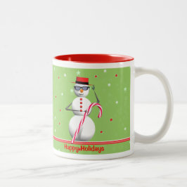 Kerstfeestdag Snowman Tweekleurige Koffiemok