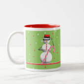 Kerstfeestdag Snowman Tweekleurige Koffiemok (Links)