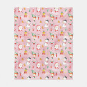 Kerstfeestdag Snowman Waterverf Roze Fleece Deken (Voorkant)