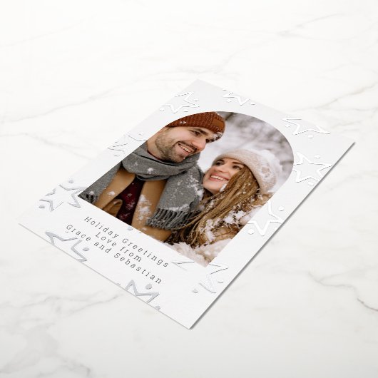 kerstfeestdag - Ster op maat Folie Feestdagenkaart (Gedraaid)