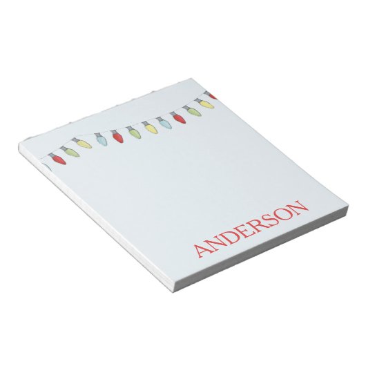 Kerstfeestdag strijkt licht notitieblok (Schuin)