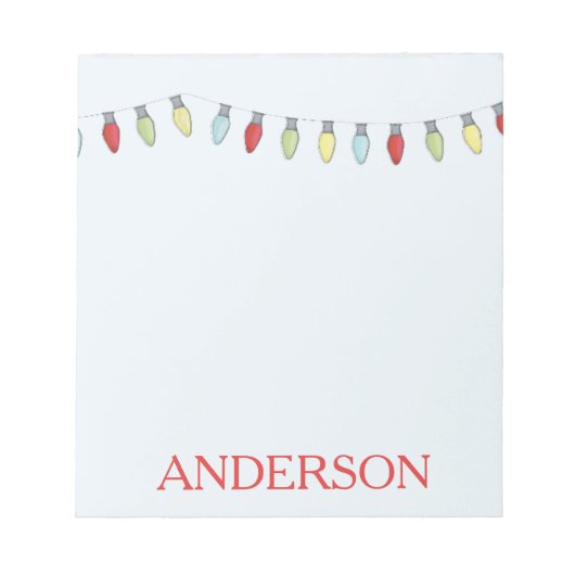 Kerstfeestdag strijkt licht notitieblok (Voorkant)