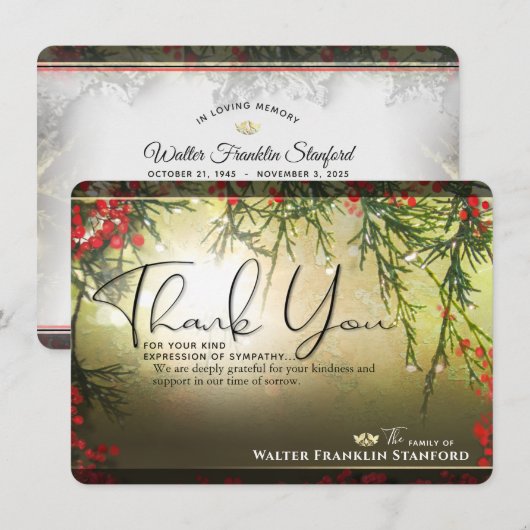 Kerstfeestdag Sympathie Kaart (Voorkant / Achterkant)