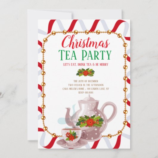 Kerstfeestdag Tea Kaart (Voorkant)