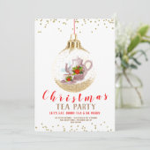 Kerstfeestdag Tea Party Kaart (Staand voorkant)