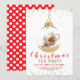 Kerstfeestdag Tea Party Kaart