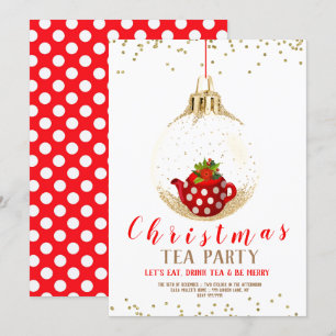 Kerstfeestdag Tea Party Kaart