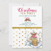 Kerstfeestdag Tea Party Kaart (Voorkant)