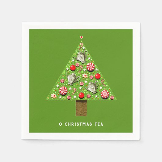 Kerstfeestdag Tea Party Napkins Servet (Voorkant)