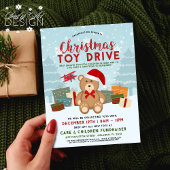 Kerstfeestdag Teddy Bear Speelgoed Drive Fundraise Flyer