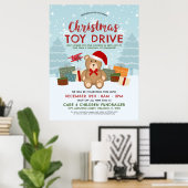 Kerstfeestdag Teddy Bear Speelgoed Drive Fundraise Poster (Thuiskantoor)