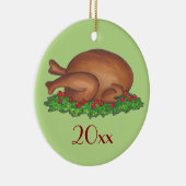 Kerstfeestdag Thanksgiving in Turkije Keramisch Ornament (Rechts)