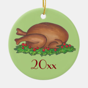 Kerstfeestdag Thanksgiving in Turkije Keramisch Ornament