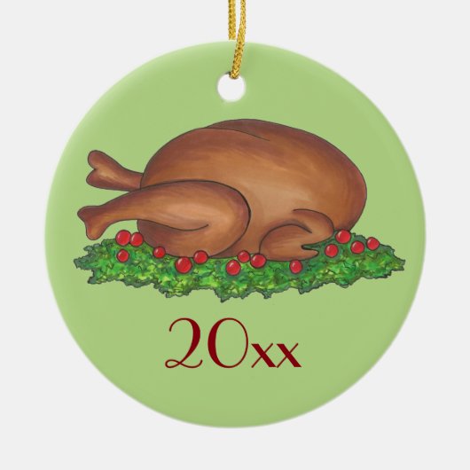 Kerstfeestdag Thanksgiving in Turkije Keramisch Ornament (Voorkant)