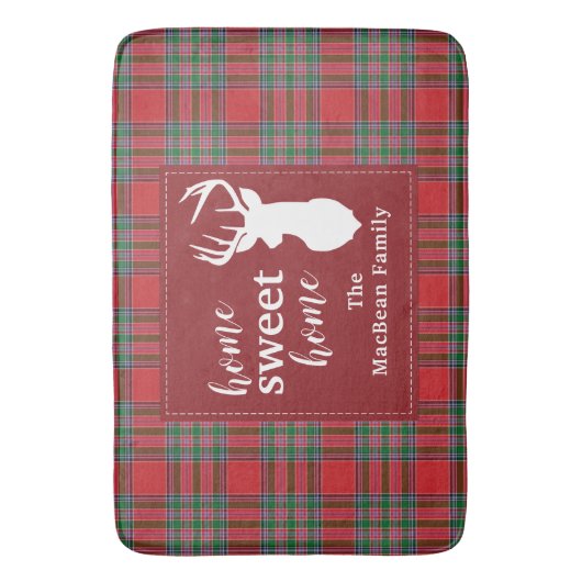 Kerstfeestdag thuis Sweet MacBean Tartan Badmat (Voorkant Verticaal)