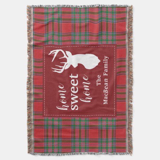 Kerstfeestdag thuis Sweet MacBean Tartan Deken (Voorkant Verticaal)