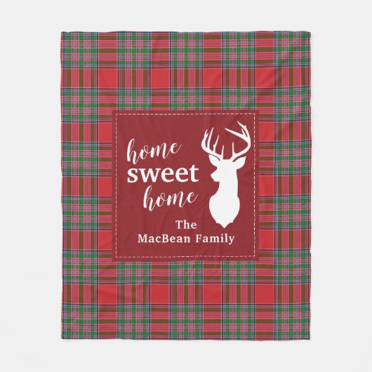Kerstfeestdag thuis Sweet MacBean Tartan Fleece Deken (Voorkant)