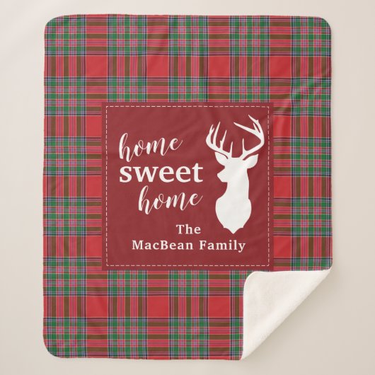 Kerstfeestdag thuis Sweet MacBean Tartan Sherpa Deken (Voorkant)