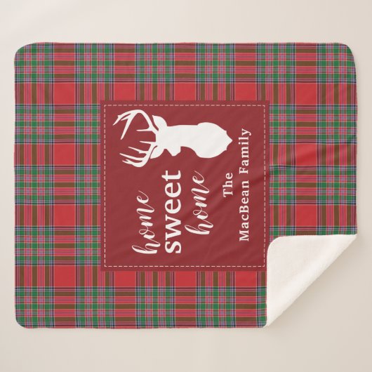 Kerstfeestdag thuis Sweet MacBean Tartan Sherpa Deken (Voorkant (horizontaal))
