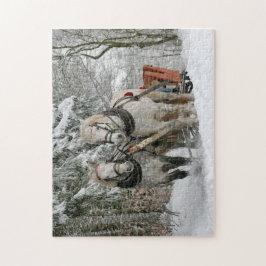 Kerstfeestdag tijdens winterslaaphoorns legpuzzel