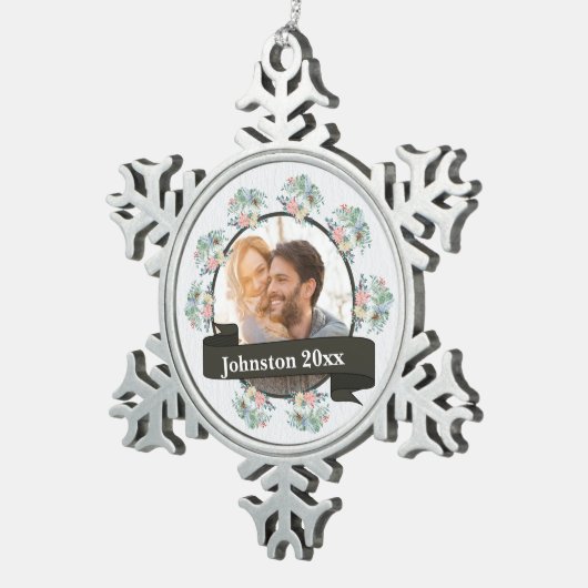 Kerstfeestdag Tin Sneeuwvlok Ornament (Rechts)