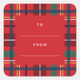 Kerstfeestdag tot blanco rood cadeau vierkante sticker