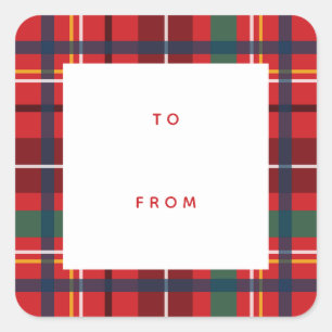 Kerstfeestdag tot gratis rood cadeau squ vierkante sticker