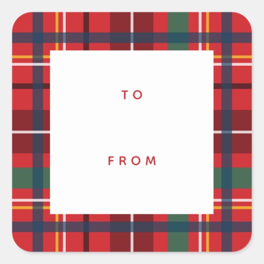 Kerstfeestdag tot gratis rood cadeau squ vierkante sticker (Voorkant)
