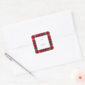 Kerstfeestdag tot gratis rood cadeau squ vierkante sticker (Envelop)