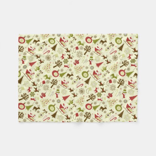 Kerstfeestdag tradities fleece deken (Voorkant (Horizontaal))