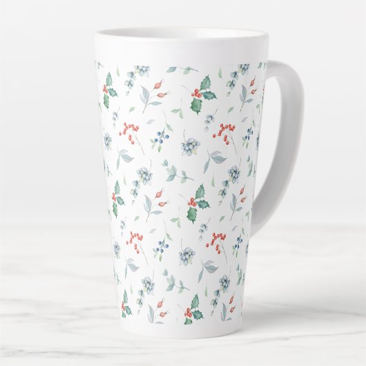 Kerstfeestdag, traditioneel Waterverf Latte Mok (Rechterhoek)