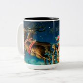 kerstfeestdag tweekleurige koffiemok (Voorkant links)