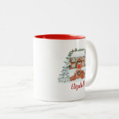 Kerstfeestdag Tweekleurige Koffiemok (Voorkant rechts)