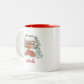 Kerstfeestdag Tweekleurige Koffiemok (Voorkant links)