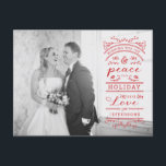 Kerstfeestdag Typografie Foto Briefkaart<br><div class="desc">Bespaar dit jaar geld door briefkaarten voor familiefoto's te sturen; u bespaart op de kaarten zelf,  verzendkosten en geen enveloppen nodig. Deze typografie overlay is geweldig voor een lichte foto. Meer kleuren beschikbaar om te werken met een donkere foto.</div>