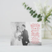 Kerstfeestdag Typografie Foto Briefkaart (Staand voorkant)