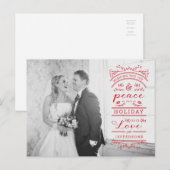 Kerstfeestdag Typografie Foto Briefkaart (Voorkant / Achterkant)