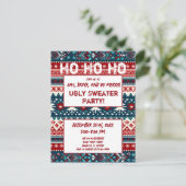 Kerstfeestdag Ugly Sweater Party Briefkaart (Staand voorkant)