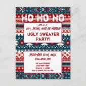 Kerstfeestdag Ugly Sweater Party Briefkaart (Voorkant)