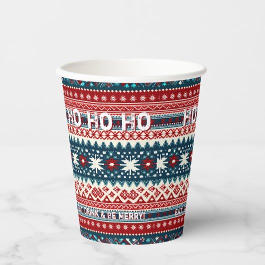 Kerstfeestdag Ugly Sweater Party Papieren Bekers (Voorkant)