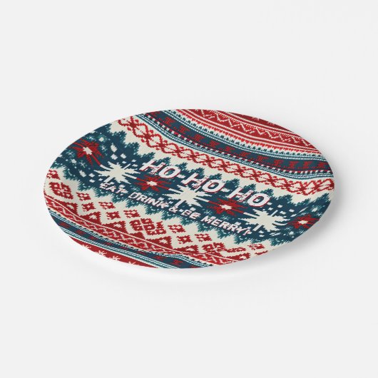 Kerstfeestdag Ugly Sweater Party Papieren Bordje (Gekanteld)