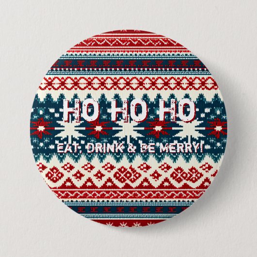 Kerstfeestdag Ugly Sweater Party Ronde Button 7,6 Cm (Voorkant)